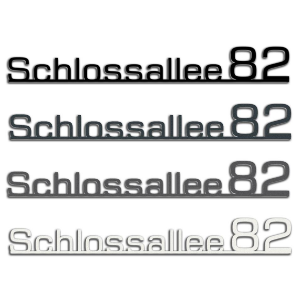 ZALAFINO Edelstahl Schriftzug mit Straße und Hausnummer